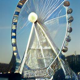 generated: a view of the Milllenium Wheel from the Thames #3